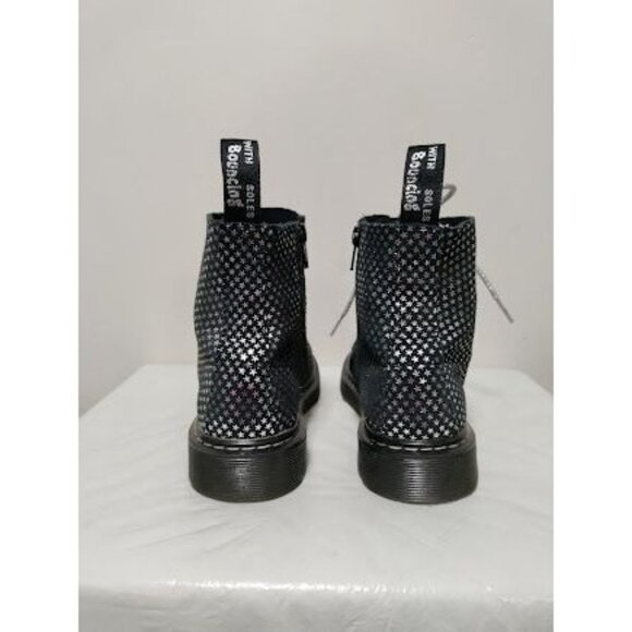 Dr. Martens 1460 Pascal J Kids Black Suede Metallic Stars Lace Up Boots SZ3 - Picture 6 of 9